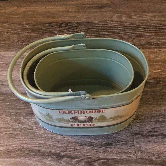 NWT Set of 2 Farm House Container Fall Decor - Picture 1 of 4